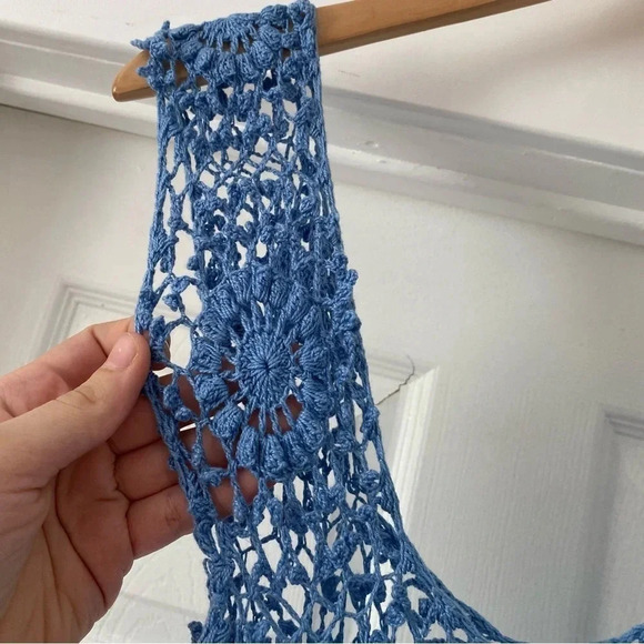 Alix Blue Crotchet Scoop Neck Maxi Dress - Picture 5 of 11